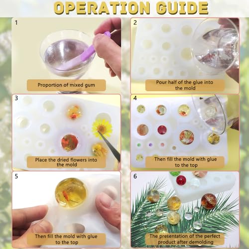 AFUNTA 3 PCS Sphere Resin Molds for Jewelry, 3D Round Ball Silicone Molds for Resin, Universe Spheroid Pendant Casting Molds for Flowers Preservation,Soap,DIY Crafts Making