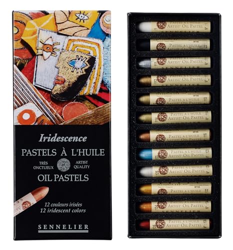 SENNELIER Oil French Pastel for Professional Artists, Iridescent Set of 12