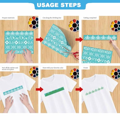 2 Sheets Silkscreen Stencil, Fun Bull Printing Stencils Templates Reusable Self-Adhesive Silk Screen for Painting on Wall, Wood, T-Shirt, Fabric, Home Craft Decor, 8.7x11 Inch - style: Cow