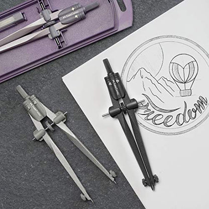 Faber-Castell Stream Quick-Set Compass - Black Stone, 174530