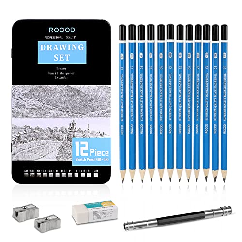 Profession Sketch Pencils 6B to 4H for Kids and Adults Drawing, Art Graphite Pencil for Artists Beginner Sketching - size: 16 Piece Set