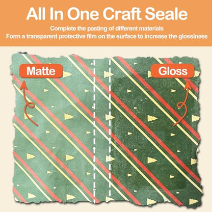 1DFAUL Crafts Sealer Gloss Matte Finish, 400ml All Purpose Craft Glue | All in One Craft Glue, Varnish & Finish, for Wood, Paper, Acrylic Paints, Ceramics, Fabrics, Clay - style: A3 Gloss+Matte