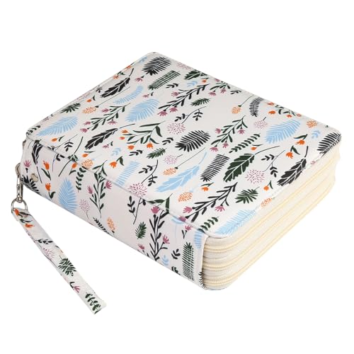 Portable Colored 124 Slots Pencil case Organizer with Printing Pattern for Watercolor Pens or Markers, Pencil Case Organizer for Artist - color: Cosmetic
