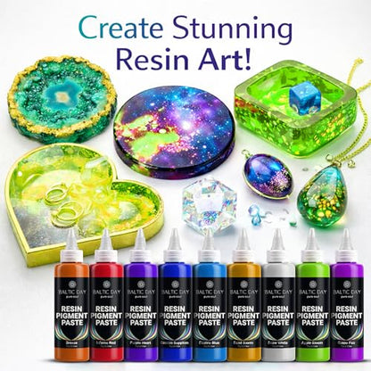BALTIC DAY Chrome Silver Epoxy Resin Pigment Paste, Extra Large 191g (6.7oz) – Metallic Resin Colorant, Highly Concentrated Epoxy Dye, Mica Powder Alternative for Resin Art, Jewelry, Tumblers, Geode & Crafts - color: Chrome Silver