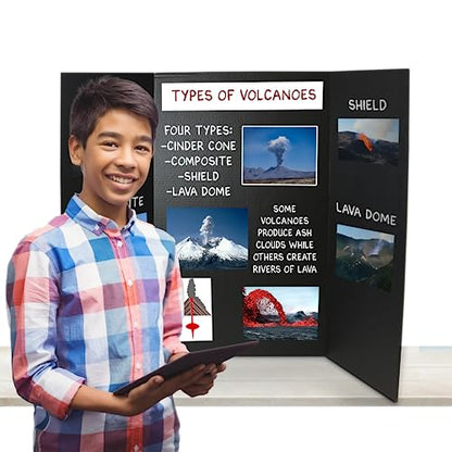 Flipside Products 36” x 48” Project Boards for Presentations, Science Fair, School Projects, Event Displays and Trifold Picture Board, Proudly Made in USA - Black - 24 Pack - color: Black, size: 24 Pack
