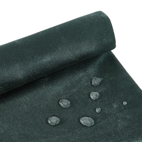 MAYJOYDIY 2 Yards Dark Green Cotton Waxed Canvas Fabric 55.9~58.3inch Wide Waxed Oilskin Cloth Waterproof Canvas Fabric by The Yard for Seat Cover Canopy Tent Bag Crafts DIY - color: Dark Olive Green