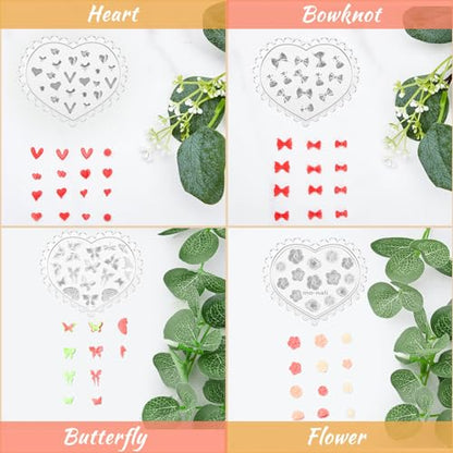 Zeyune 8 Pcs Polymer Clay Molds, Silicone Mini Flower Bows Alphabet Cutters for Earring Jewelry Making, Small Rose Daisy Leaf Letter Clay Mold Kit(Fresh) - style: Fresh