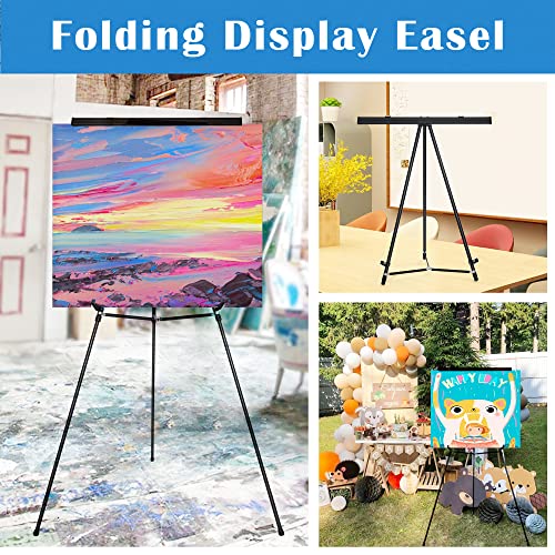 Falling in Art Aluminum Flip Chart Display Easel Stand with Adjustable Floor for Boardroom, Whiteboard, Paper Pads, Signage, 63 1/2'' High, Black - style: Black 1-Pack