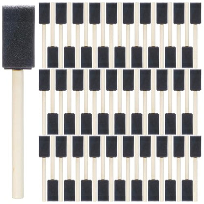 150 Pcs 1 Inch Foam Paint Brushes, Bulk Wood Handle Sponge Brushes for Painting, Staining, Varnishing, Crafts & DIY Projects