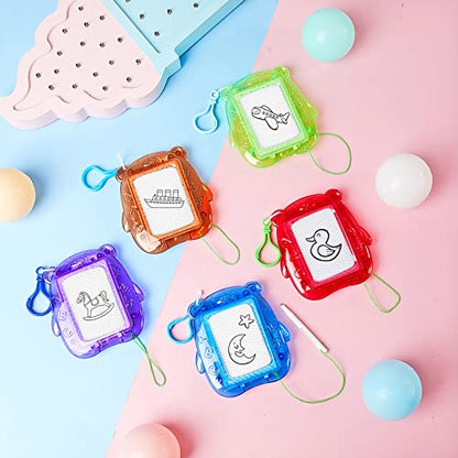 Outus 24 Pcs Mini Magnetic Drawing Boards Goodie Bags Stuffers for Kids Backpack Keychain Clip Drawing Board Erasable Sketch and Painting Pad for Classroom Rewards Party Favors (Bear) - style: Bear