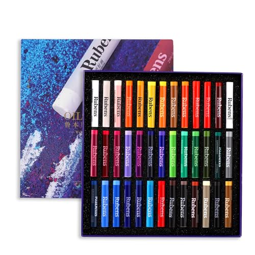 rubens Soft Oil Pastels Set 36 Colors,Creamy Texture for Drawing Blending,Layering,Shading,Oil Pastels for Artists,Students,Teachers & Beginners - color: 36 Basic Colors