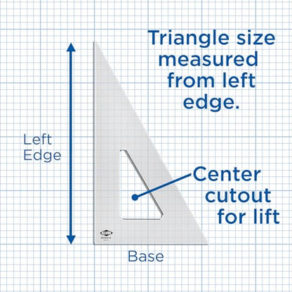 Alvin, SK450-6, 6" Smoke-Tint Triangle Ruler, Math Geometry Tool - 45/90 Degrees - size: 6", style: 45/90 Degree
