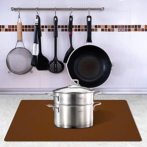 Silicone Placemats, Food-Grade Non-Slip Waterproof, Dining, Stain Resistant, Countertop Protector, Kitchen Counter Mat, Heat Resistant, Baking mat Dishwasher Safe (23.6"×15.7"-1pack, Coffee) - color: Coffee, size: 23.6"×15.7"-1pack