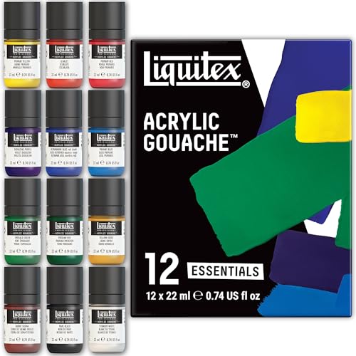 Liquitex Professional Acrylic Gouache Paint, 12 x 22ml (0.74-oz), Essentials Set - style: Essentials Set 12 x 22ml (0.74-oz)