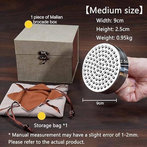 Stainless Steel Ball Stamping Tool, Printmaking Press Tools, Diameter 7/9/12 Cm, Even Pressure, Malian Brocade Box & Malian Brocade Bag, for Linocut, Scrapbooking Crafting - size: 9cm