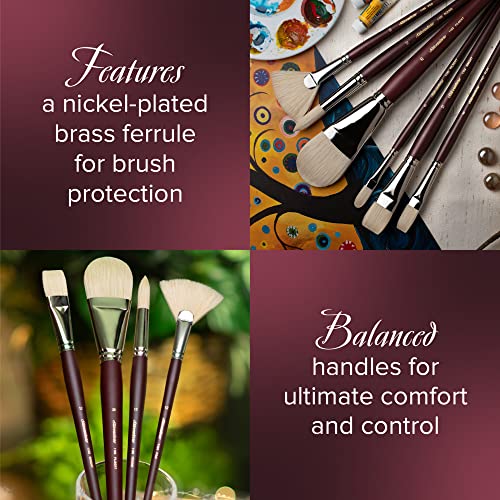 Silver Brush 1102-3 Silverstone Excellent Long Handle Hog Bristle Brush, Bright, Size 3 - size: Size 3