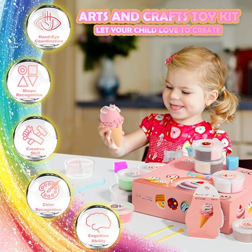 Aestd-ST Air Dry Clay Kit - Cake Themed, Modeling Clay for Kids, Dessert DIY Magic Clay with Tools and Tutorials, 12 Boxes Molding Clay, Soft & Non-Sticky, Arts and Crafts Gifts for Kids - color: Cake Theme