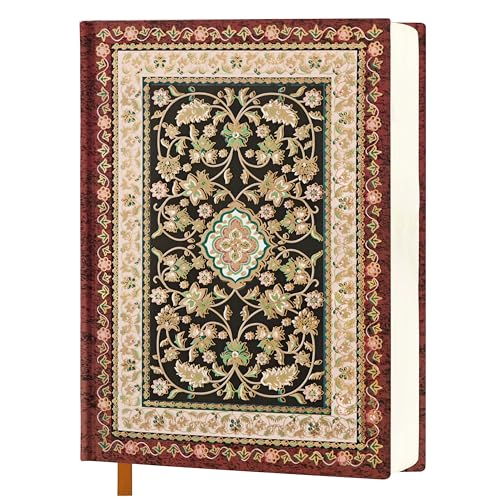 Mlife Thick Journal Blank Notebook,288 Pages A5 Notebook,120gsm Plain Paper,Vintage Hardcover Notebook with Gold-Embossed Floral for Men Women,5.5'' X 8.27'' - color: D, size: A5 Blank