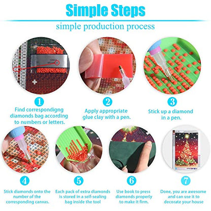 BOHADIY DIY 5D Diamond Painting Kits for Adults Diamond Art Large Size Tree of Life Abstract Tree Landscape Full Drill Crystal Rhinestone Embroidery Craft Kits for Home Wall Decor, 27.5X15.7 Inch