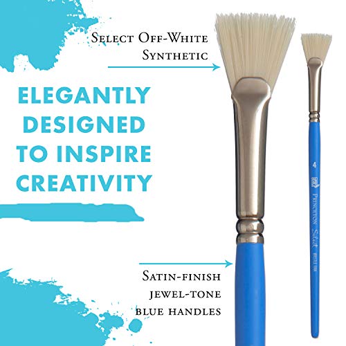 Princeton Art & Brush BF-4 Select Off-White Synthetic Brush, Bristle Fan 4 - size: Size 4