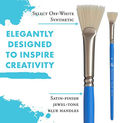 Princeton Art & Brush BF-4 Select Off-White Synthetic Brush, Bristle Fan 4 - size: Size 4