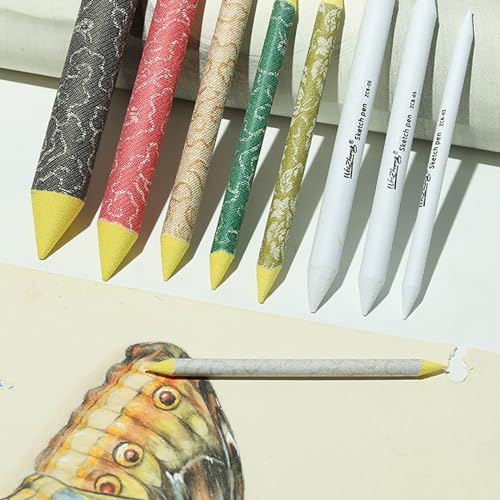 Paper Blending Stumps and Tortillions Set, Soft Rice Paper Art Blenders for Sketch Drawing, Mixing Tools for Artists and Hobbyists - color: 3 white