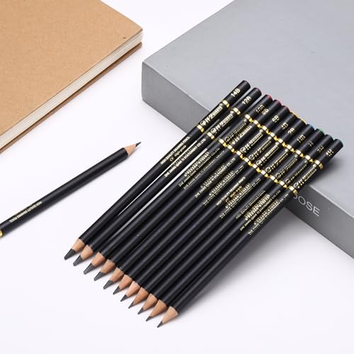 PATIKIL 6Pcs Drawing Pencils for Sketching, Medium Hard Refill Sketch Pencils for Drawing, Graphite Art Pencil Set Professional Resistant Lead for Painting Shading Artist Office Supplies - size: Medium Hard