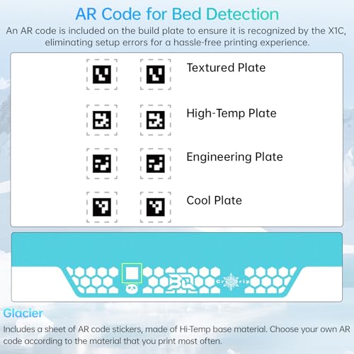 BIQU CryoGrip Pro Glacier for Bambu-Lab P1P/P1S/P2S/X1C/X1E/X2D/A1 3D Printers 257x257MM Build Plate Double Sided Fine Textured Surface Platform High Adhesion & Upgrade Removable Heated Bed Cover - style: Glacier-Original(P1P/P1S/P2S/X1C/X2D/X1E/A1)