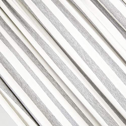 FabricLA Rayon Spandex Jersey Knit Fabric 1" Stripes - 58/60" Inches (150 CM) Wide by The Yard - 4 Way Stretch Fabric - Light to Medium Fabric 220 GSM - (Cream, Grey) - 1 Yard - color: Cream, Grey, size: 1 Yard Pre Cut