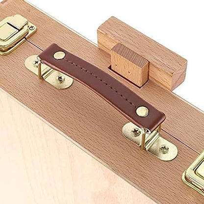 Wooden Table Box Easel and Portable Wooden Artist Easels Storage Case for Drawing Sketching Student Adults Kids Pain