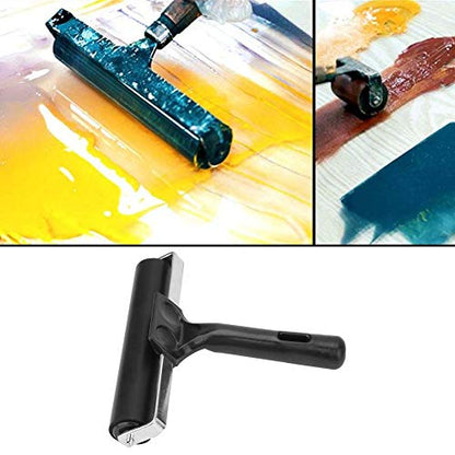 AUNMAS Rubber Brayer Roller 15 cm, Even Ink Spread Nonslip Handle Easy Grip for Printmaking Painting Stamping Smooth Surface Application Large Area Coverage Small Studio Use