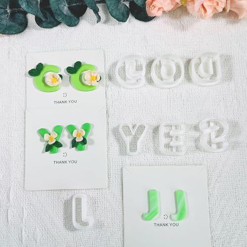Xaekicr Alphabet Polymer Clay Cutters: 26 Pcs, Letter Designs for Polymer Clay Jewelry,Letter Clay Molds for DIY Custom Clay Earrings - color: M color