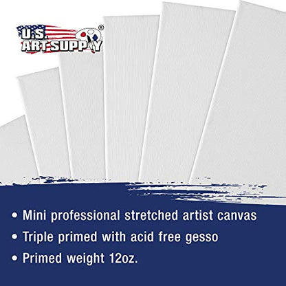 U.S. Art Supply 3x3 Mini Canvases for Painting, 24 Pack Bulk | Small Stretched Artist Canvas Professional Primed - Ideal for Arts & Crafts - size: 3" x 3" - Pack of 24