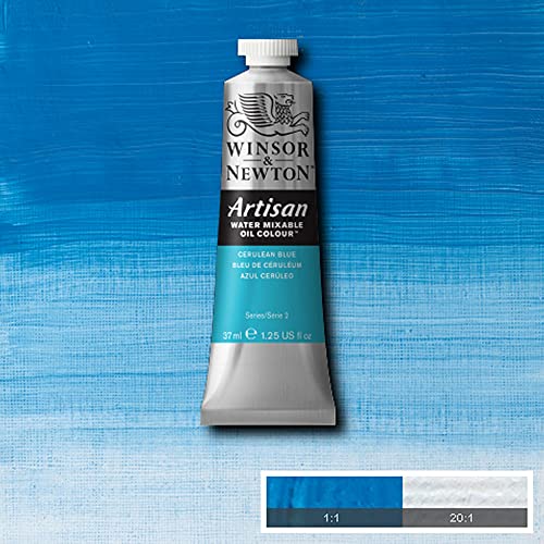 Winsor & Newton Artisan Water Mixable Oil Colour, 1.25-oz (37ml), Cerulean Blue - color: Cerulean Blue, style: 1.25-oz