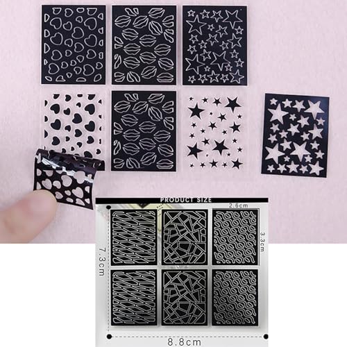 Reusable Nail Stencils for Nail Art - 144 Pieces with 72 Unique Designs, DIY French Tip Guides & Manicure Decals for Professional Salon-Quality Results at Home