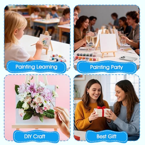 FUMILE 4x4 Mini Canvas for Painting, 20 Pack Small Canvases for Painting Primed Acid Free Canvas Boards for Painting for Beginners & Artist, Blank Canvas Panels for Classroom and Painting Parties. - size: 4x4in