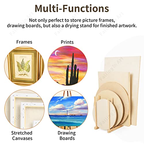 Falling in Art Small Wooden Art Storage Rack - Canvas Drying Stand for Artworks, Frames, Canvases, Drawing Boards, Prints, Panels, Paintings Display - size: Small