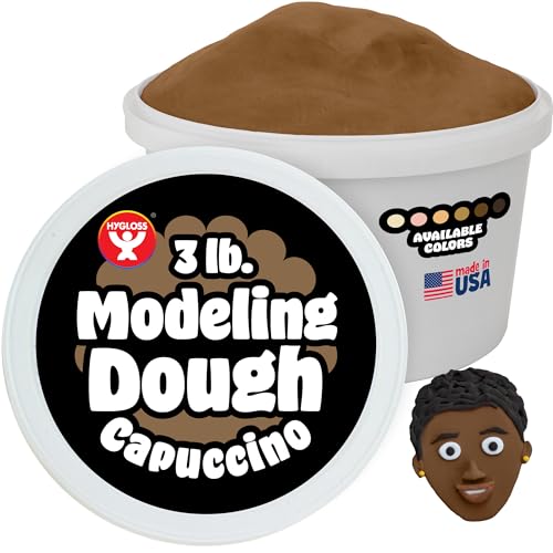 Hygloss Play Modeling Dough for Kids – Multicultural Skin Tones – Safe & Non-Toxic Sensory Dough for Arts & Crafts – Play Clay for Toddler Activities, Preschool Classroom Must-Haves (3 lb, Cappuccino) - color: Cappuccino, size: 3-Pound