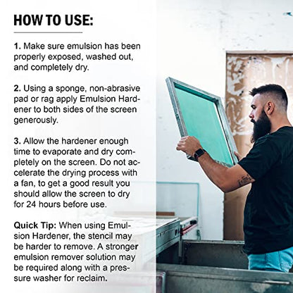 Ecotex® Emulsion Hardener for Screen Printing (Quart - 32oz.) – Enhances Stencil Durability Against Water-Based and Discharge Inks - Screen Print Direct® - size: 32 fl oz