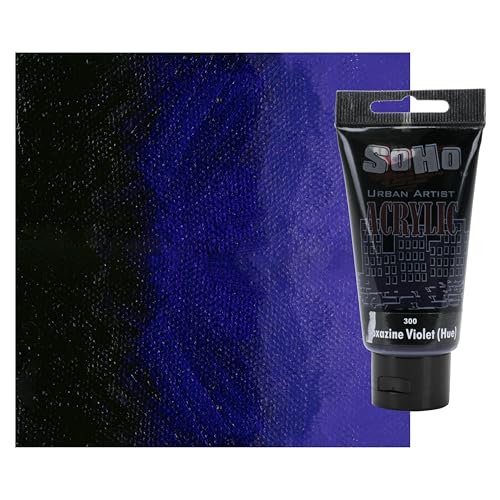 Soho Urban Artist Heavy Body Acrylic Paint - 75 ml Tube - Dioxazine Violet Hue - Thick, Rich Color, Excellent Coverage, Professional Quality - Artists Acrylic Paint - color: Dioxazine Violet Hue, size: 2.54 Fl Oz (Pack of 1)