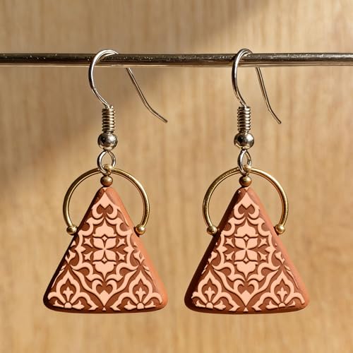 4 Pcs Retro Pattern Polymer Clay Texture Sheet Rubber Clay Texture Mat for Polymer Clays Making Earrings Jewelry DIY Crafts, 4 × 2.5 Inch - color: Retro Pattern