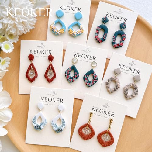 Keoker Polymer Clay Cutters, Boho Clay Cutters for Polymer Clay Jewelry, Basic Polymer Clay Cutters, Clay Earrings Cutters - color: A color