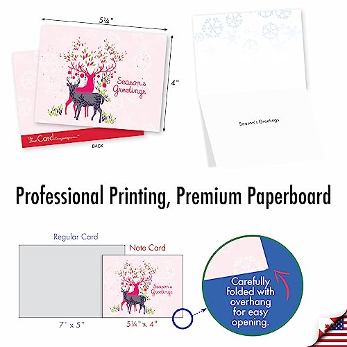 The Best Card Company - 10 Seaon's Greeting Cards with Envelopes - Festive, Fun Assorted Holiday Notecards (4 x 5.12 Inch) - Dandy Reindeer M2938SGG - style: Dandy Reindeer