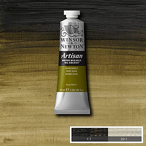 Winsor & Newton Artisan Water Mixable Oil Colour, 1.25-oz (37ml), Olive Green - color: Olive Green, style: 1.25-oz