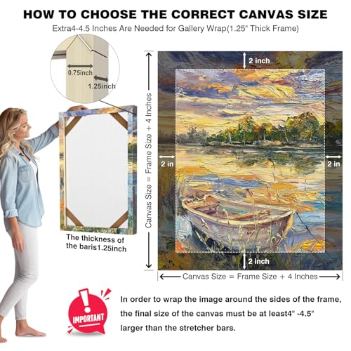 DIY Wood Canvas Stretcher Bars Kit 14" x 18", 1.25” Depth Gallery Wrapped Canvas Frame Kit for Oil Painting, Prints, Sturdy Wooden Frame for Wall Art, Easy Assembly, Made in USA - size: 14"X18"