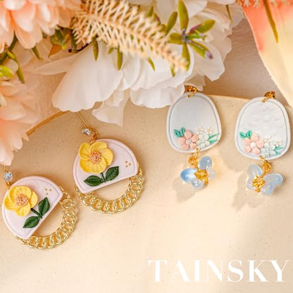 TAINSKY Polymer Clay Cutters - 20 Shapes Frame Clay Cutters, Boho Polymer Clay Cutters for Earrings Jewelry Making, Window Clay Cutters for Polymer Clay Jewelry. (Style-B) - color: Basic Set