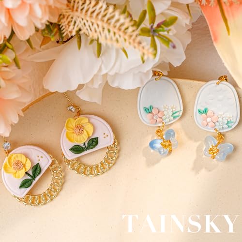 TAINSKY Polymer Clay Cutters - 20 Shapes Frame Clay Cutters, Boho Polymer Clay Cutters for Earrings Jewelry Making, Window Clay Cutters for Polymer Clay Jewelry. (Style-B) - color: Basic Set