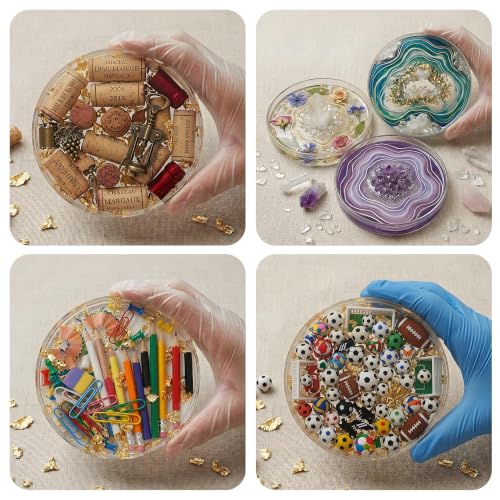 18-Cavity Extra Deep Coaster Resin Molds Silicone,4 Inches Round Coaster Silicone Molds for Resin,Coaster Epoxy Resin Molds for Flower Bouquet