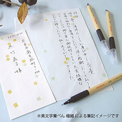 Kuretake Bimoji Felt Tip Brush Pen for Manga/Calligraphy, Superfine Tip (XT1-10S) - style: Superfine Tip