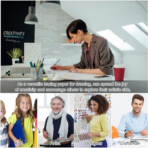 110 Sheets Tracing Paper for Drawing, 9”x12” Trace Paper, Translucent Vellum Paper Tracing Paper Pad, Tracing Pad for Sketching, Preliminary Drawing, Overlaying Images Tracing - size: 9”x12”（110 Sheets）